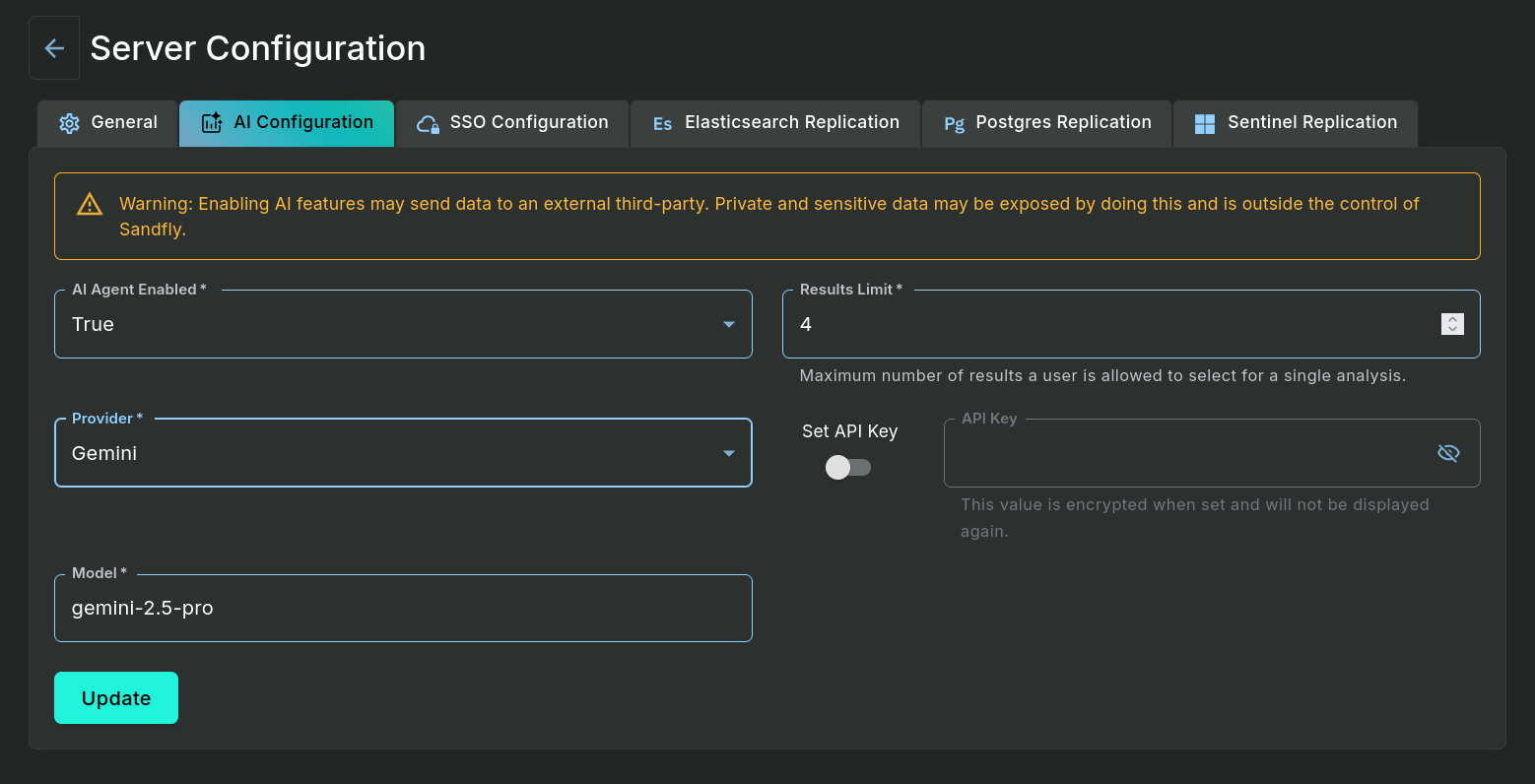 AI Configuration Page AI Configuration Page