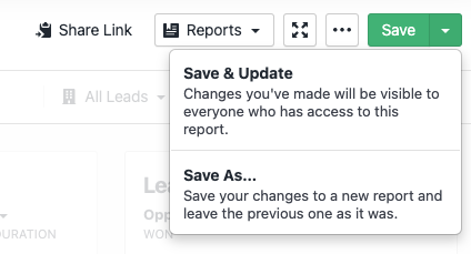 Screenshot 2021-02-03 at 10.04.34.png A dropdown showing options for saving a report