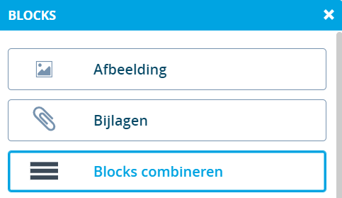 Figuur 1 : Kiezen van blocks combineren