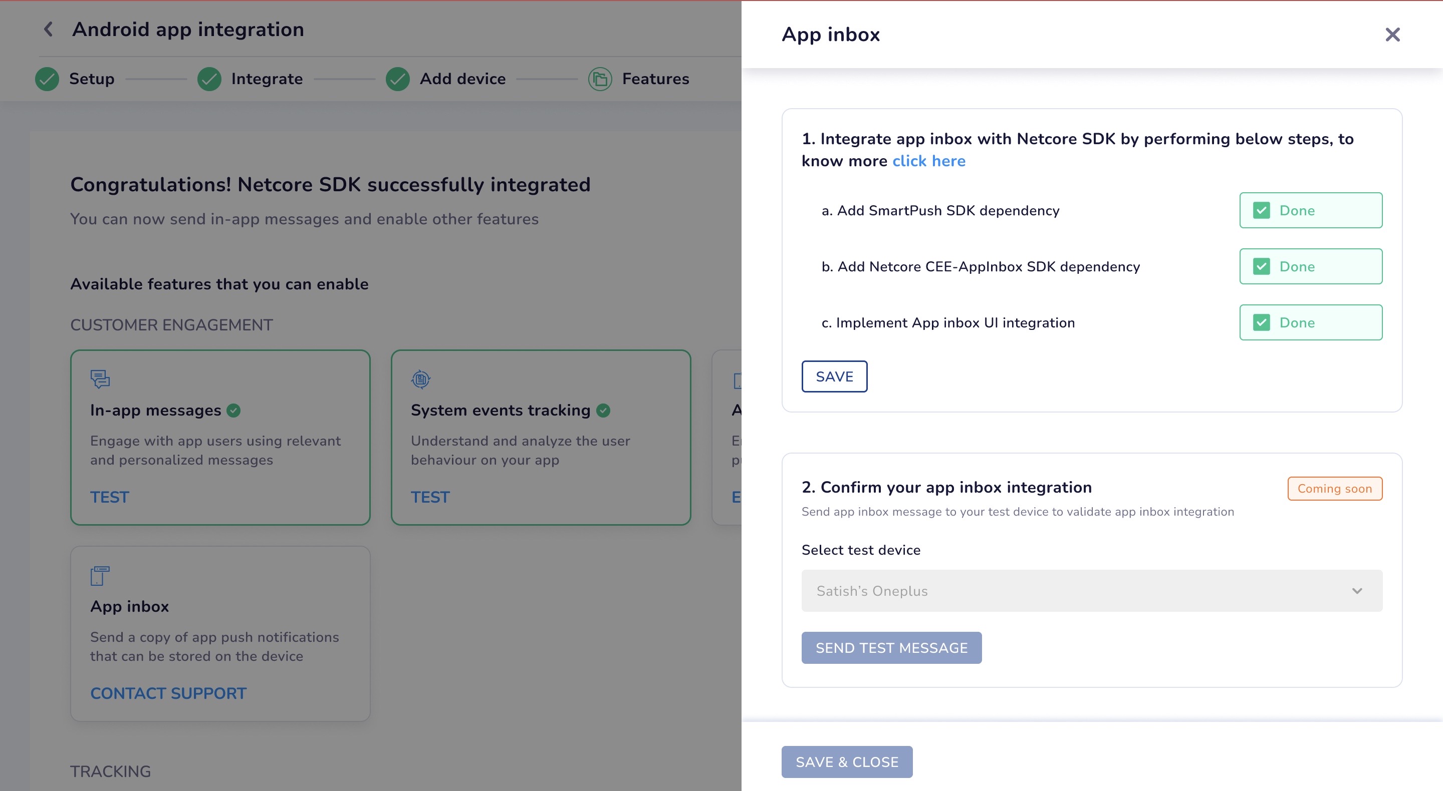 Integrate App Inbox with Netcore SDK 