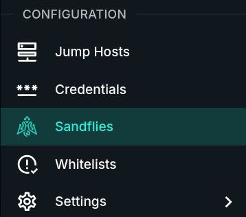 Sandflies Section in the Sidebar