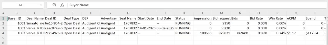 **View Deal Report in CSV format**