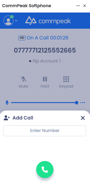 Screenshot of the Add Call option
