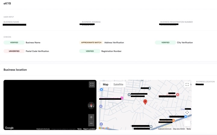 eKYB single session dashboard results