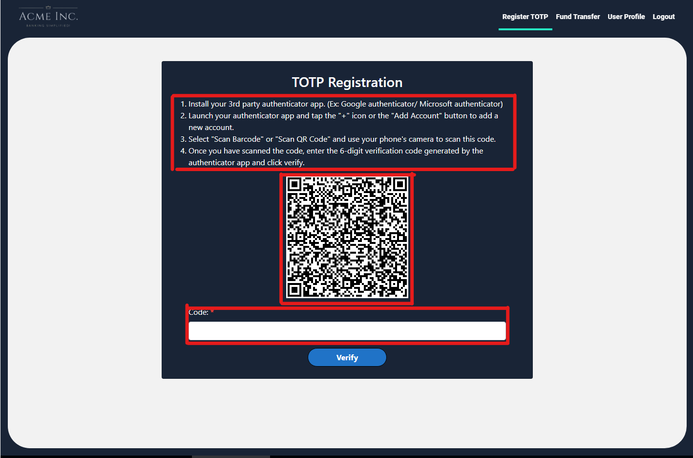 TOTP Registration