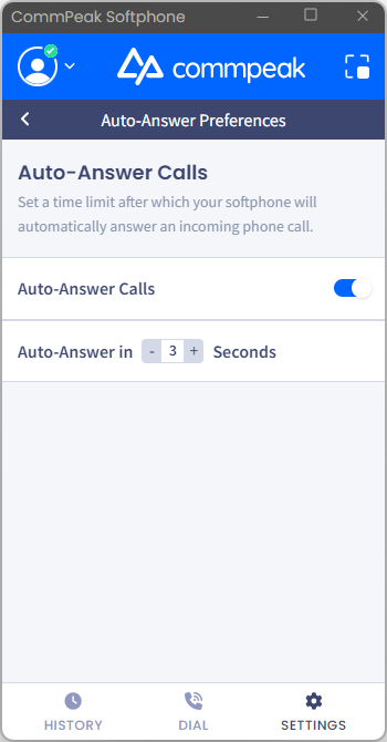 Screenshot of the **Auto-Answer Calls** toggle.