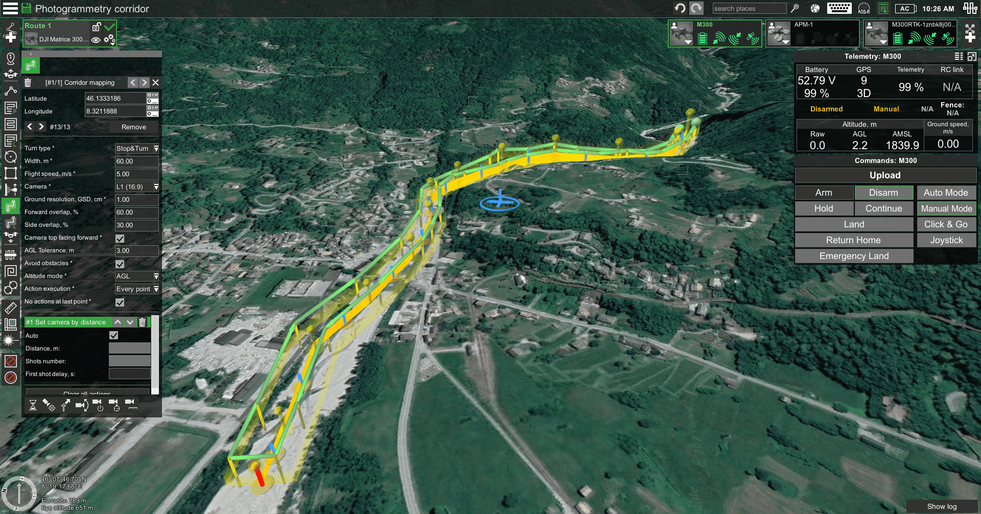 Photogrammetry corridor flight plan