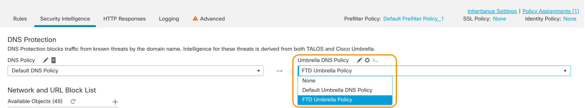 Umbrella DNS Policy assignment