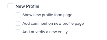 New Profile permissions.