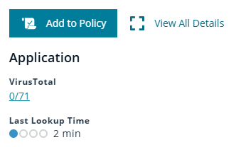 VirustTotal scores on Event Details panel