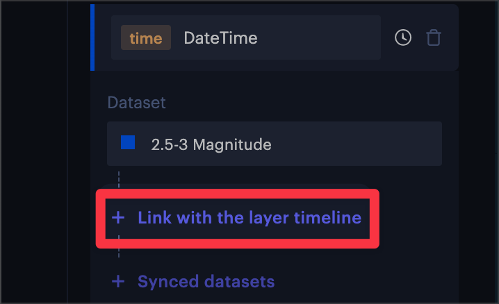 The "Link with layer timeline" button.