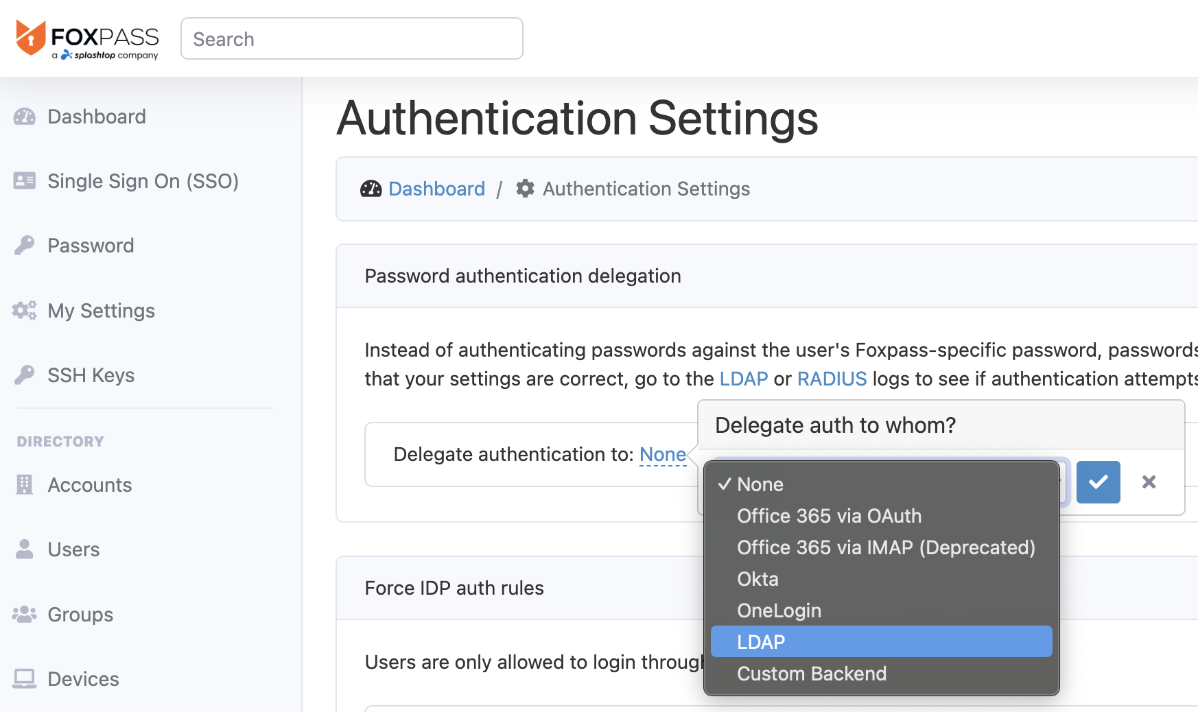 Delegate Authentication to LDAP