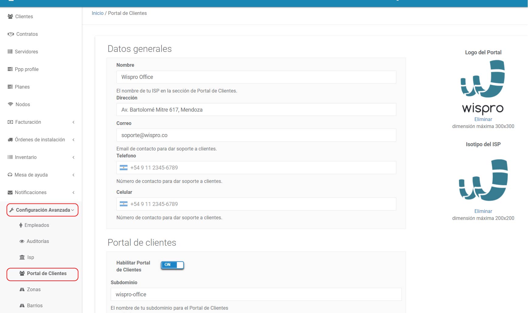 Guia Portal de clientes wispro-02.jpg Modelo ejemplo de Portal de Clientes Wispro