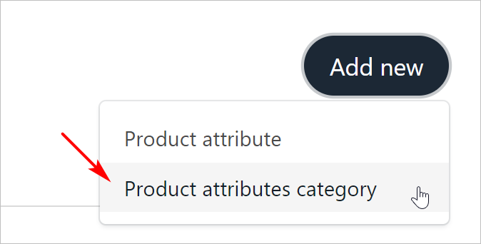 Product attributes category