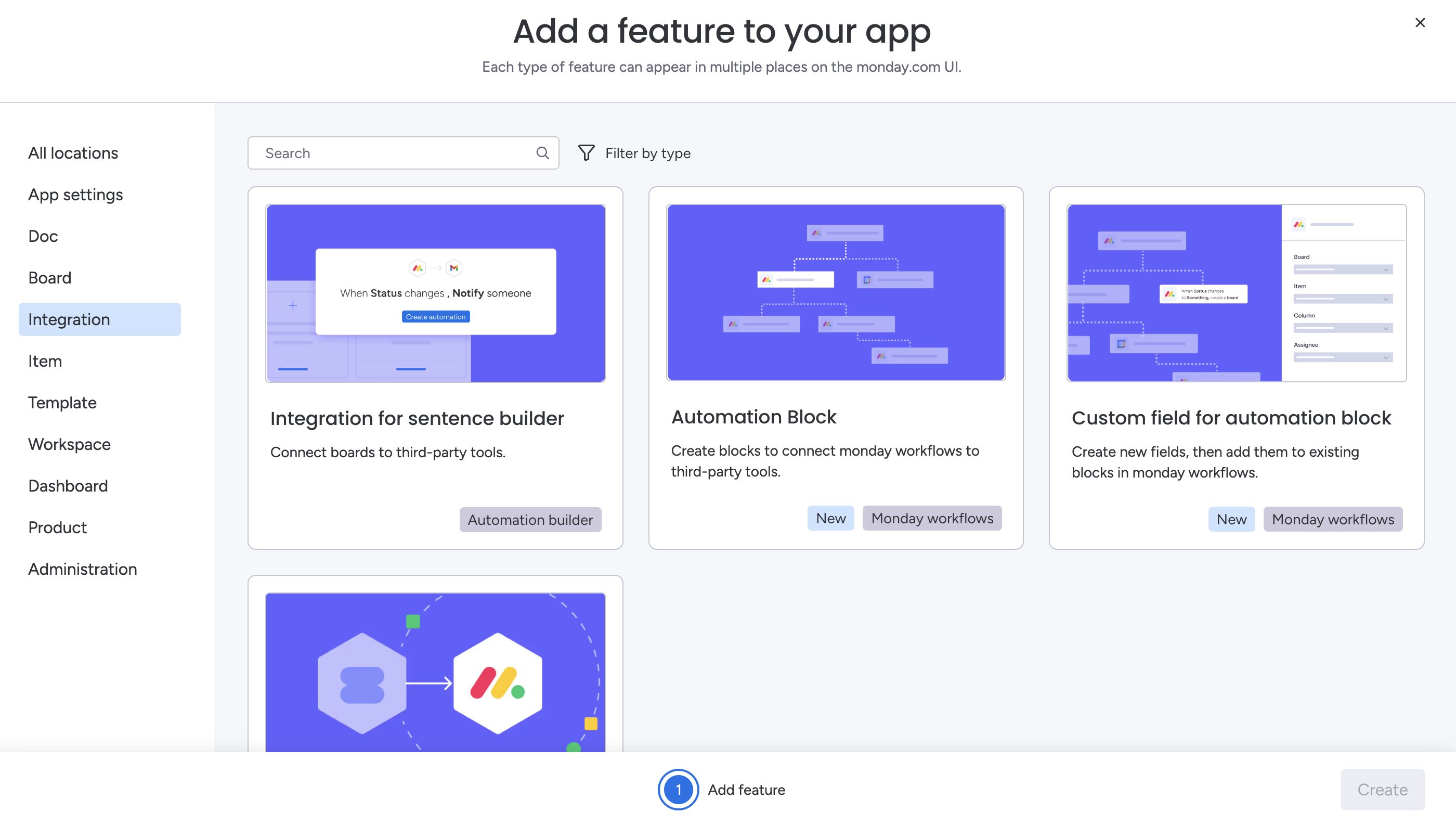 Integration App Features in the Developer Center