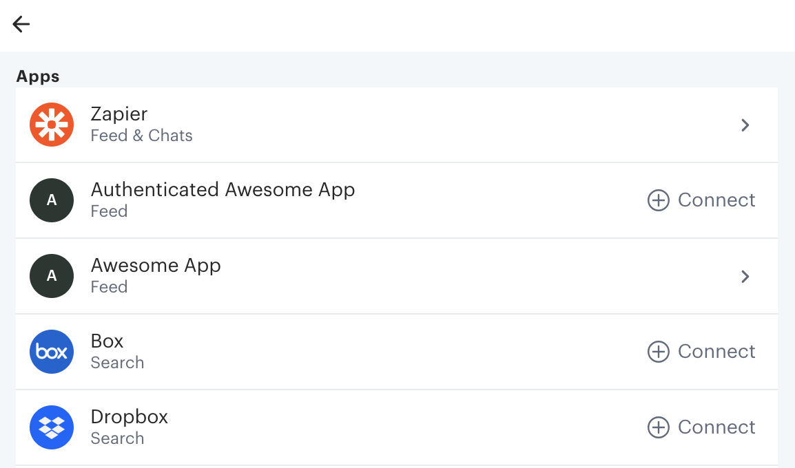 How an app that requires authentication appears to the user.