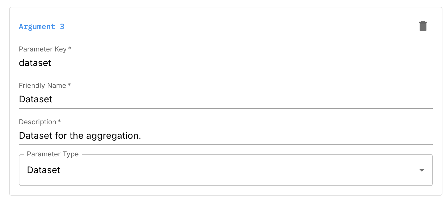 Dataset argument configuration
