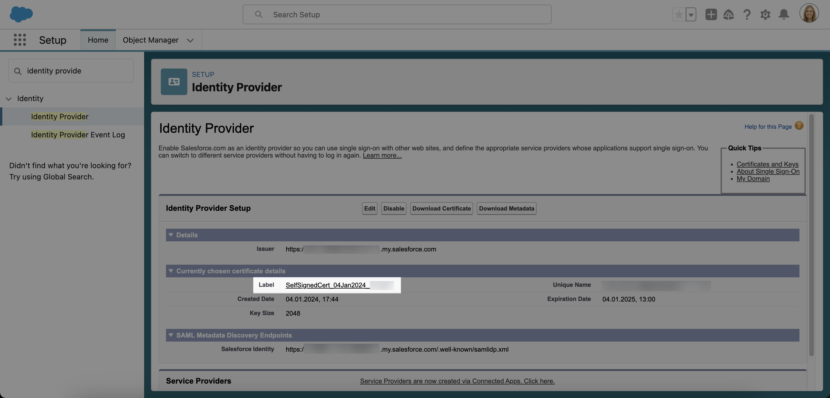 Configuring SAML for flair