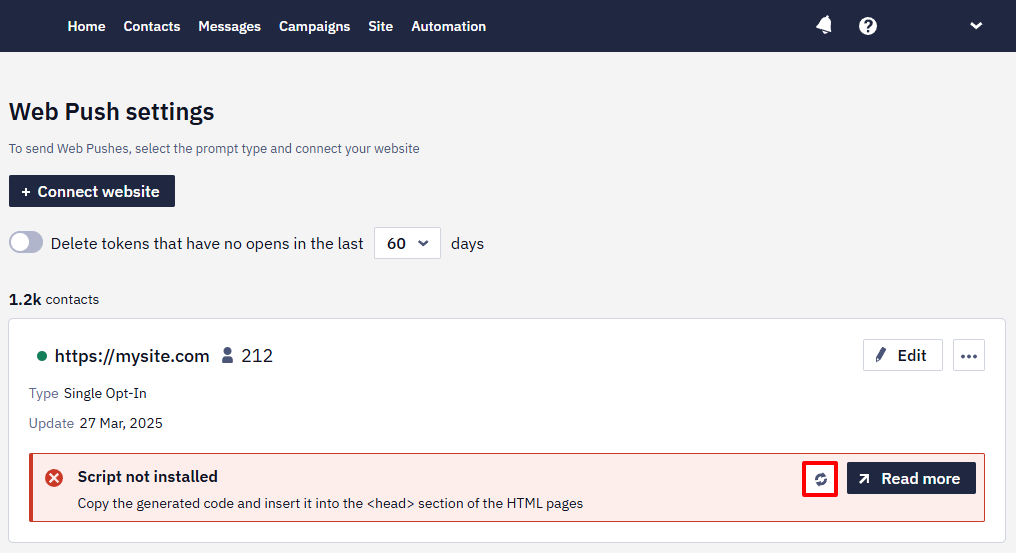 Check website status