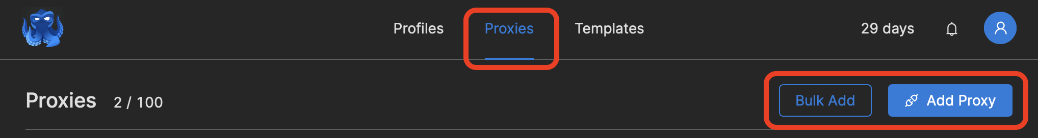 Octo Browser – Adding proxies