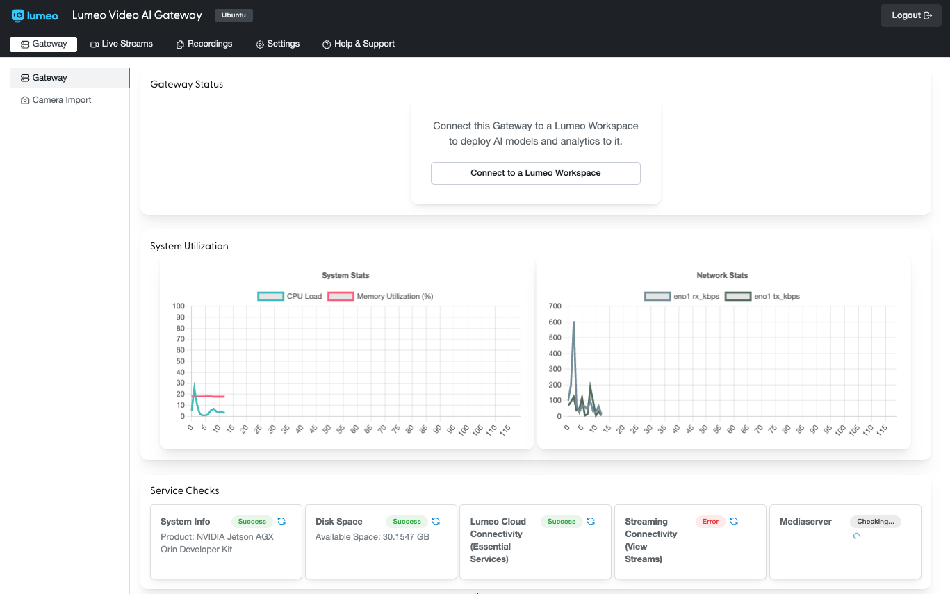 View status and run connectivity check