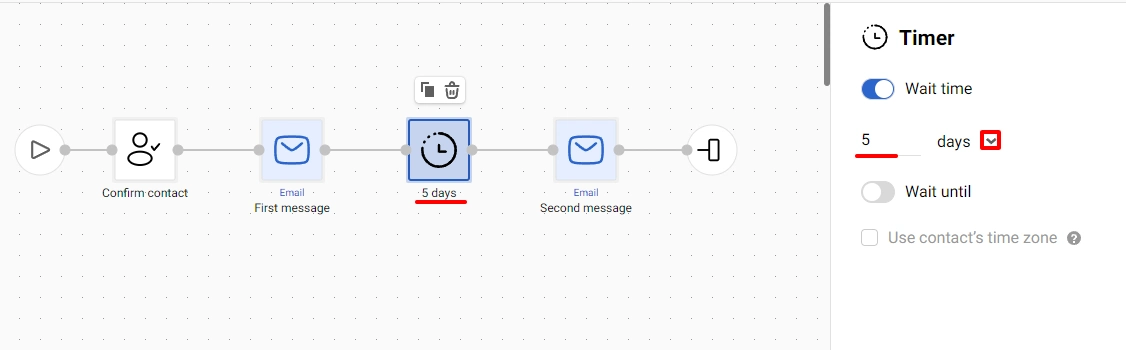 Timer parameters