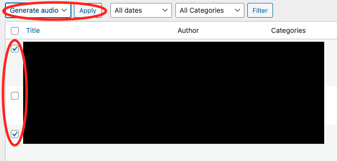 Generate audio in bulk - SpeechKit for WordPress.png