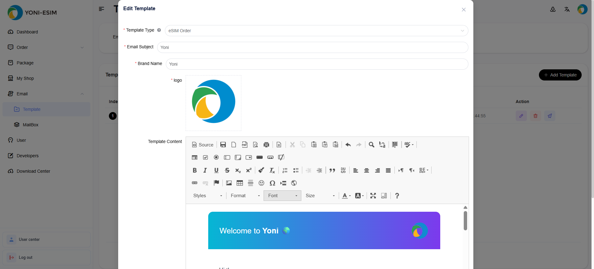 email template