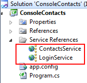 Created service reference