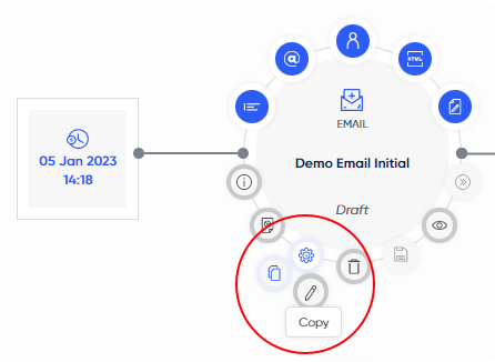 Use the Tools icon on a schedule to copy