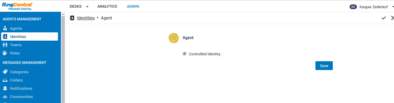 Changing the Agent Identity