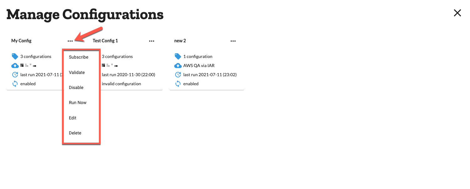 compliance-scorecard-manage-config.png Manage an Export Configuration