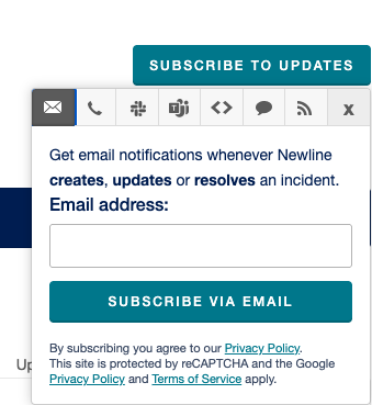 Subscribe to updates notification options