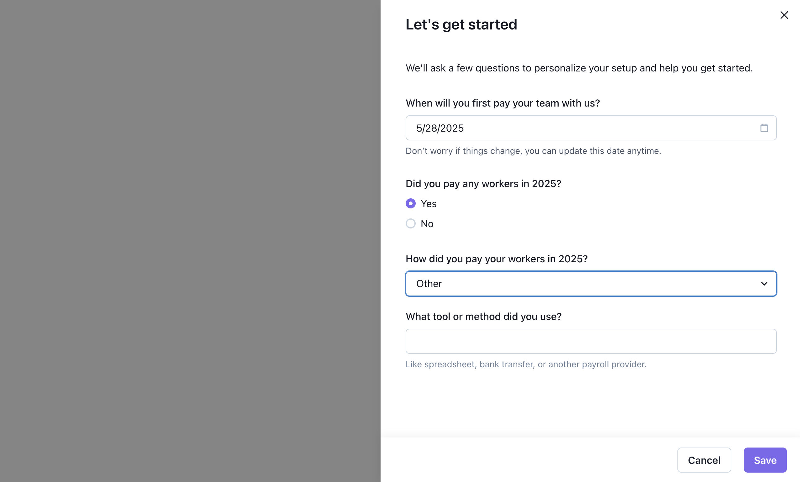 Employer setup personalization