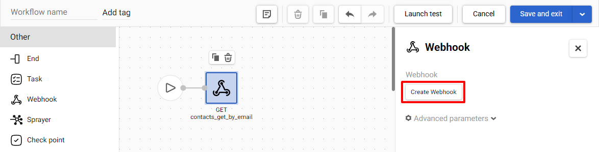 Create webhook