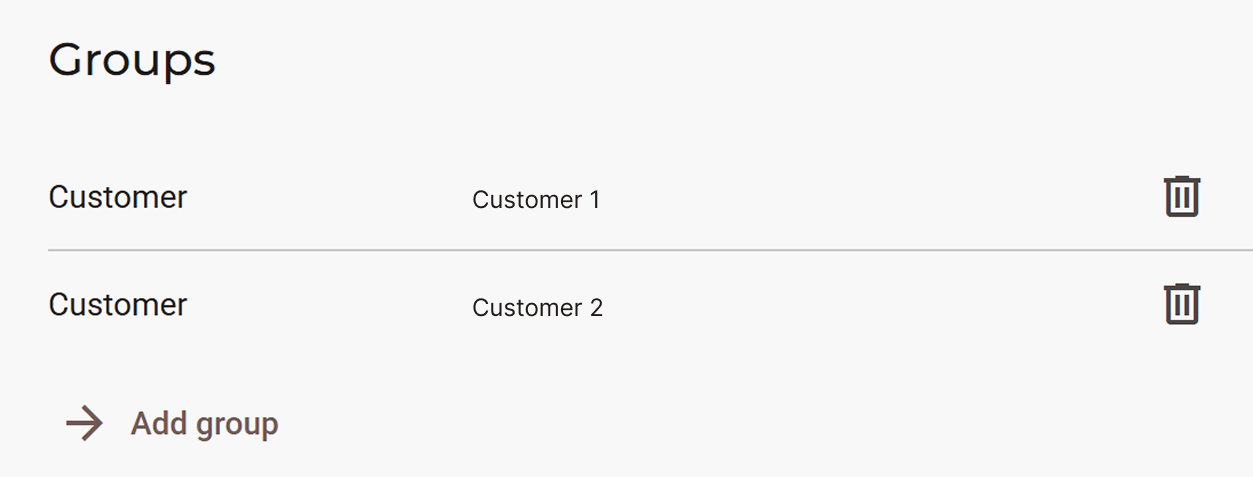This section is found in **Fleet Manager > Devices** when a device of choice is selected. The action of "adding a group" **creates the membership**, making it so that a device is "subscribed" to an agent. In this case, this agent has two subscribers and therefore two memberships: Customer 1 and Customer 2.