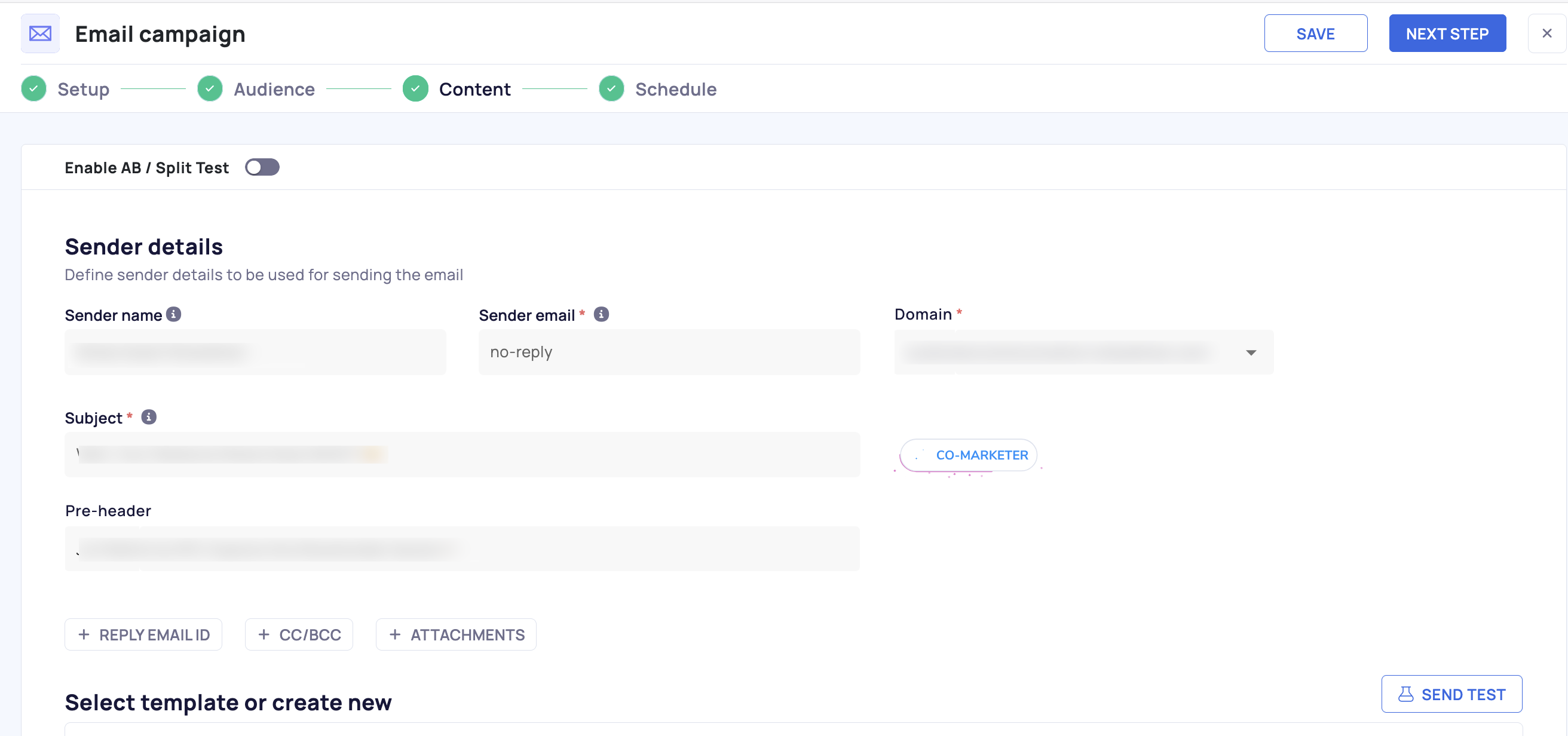 Define details to send your email
