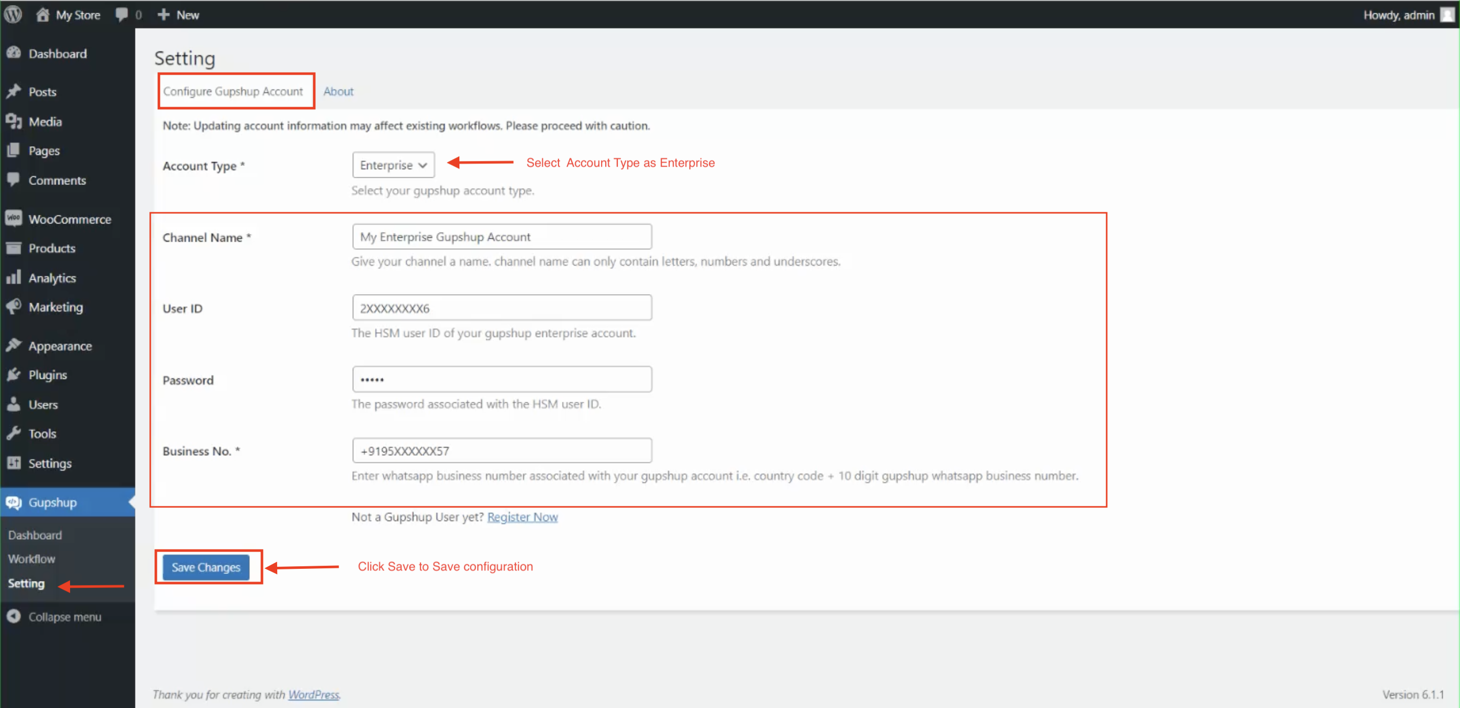 Configure WhatsApp Business Account