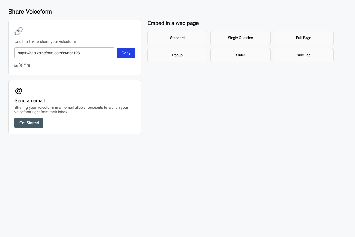 Share Voiceform — public link