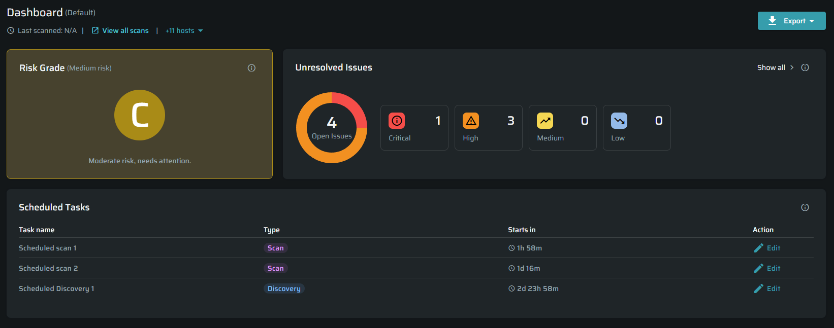 Scheduled Tasks widget