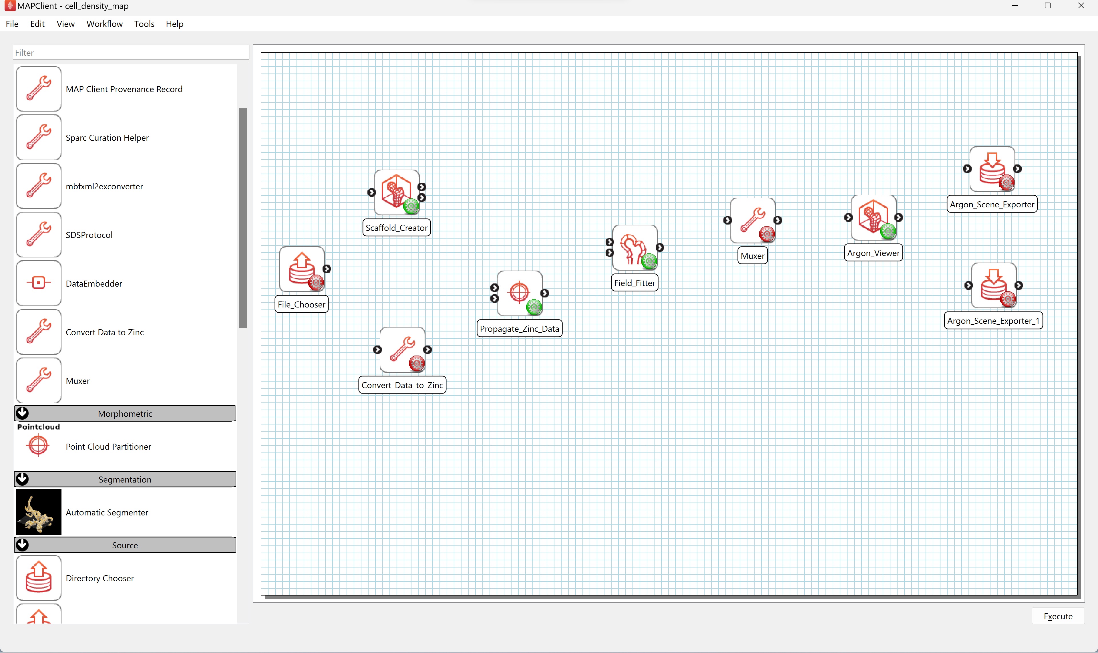 Figure 2. Layout of steps for mapping cell density values to a stomach scaffold