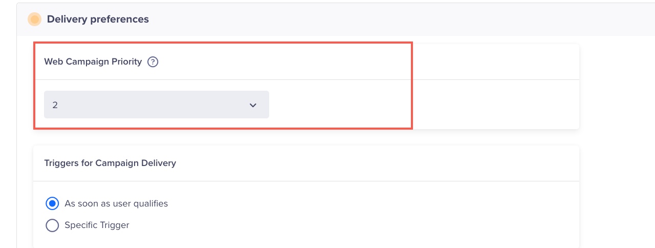 Define Campaign Priority for Web Popup