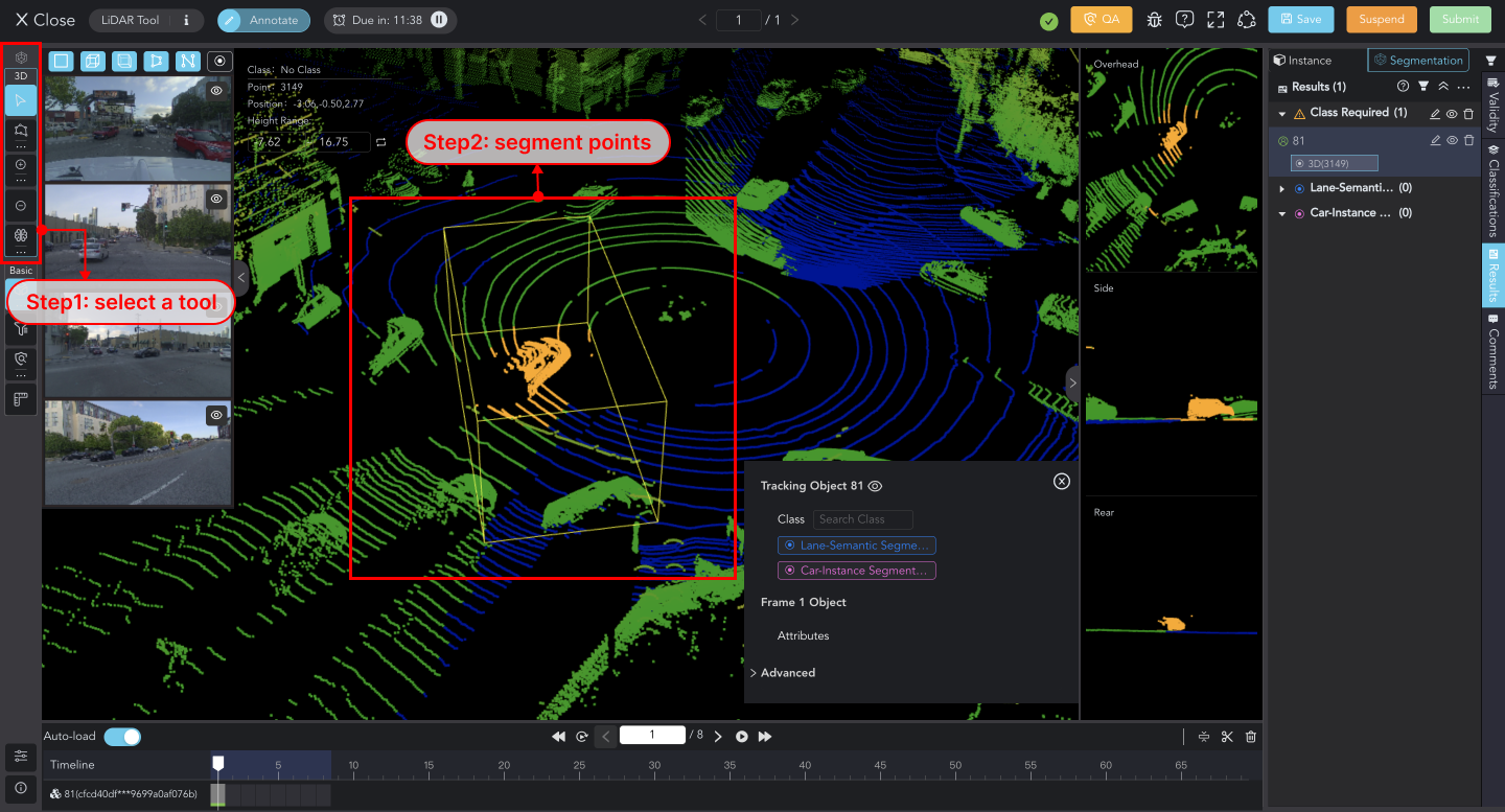 annotate data, data labeling, annotation tool, lidar fusion, point cloud, segmentation