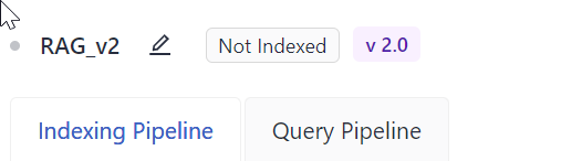 Indexing and query tabs in the pipeline editor