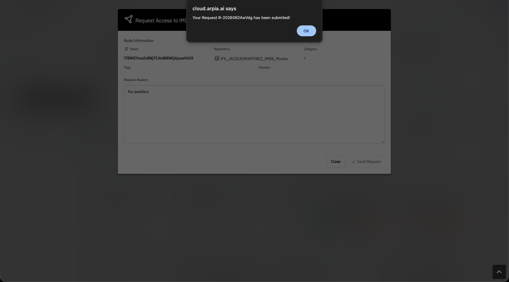 Request Submitted Confirmation