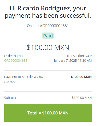 Image 4. Order Paid.