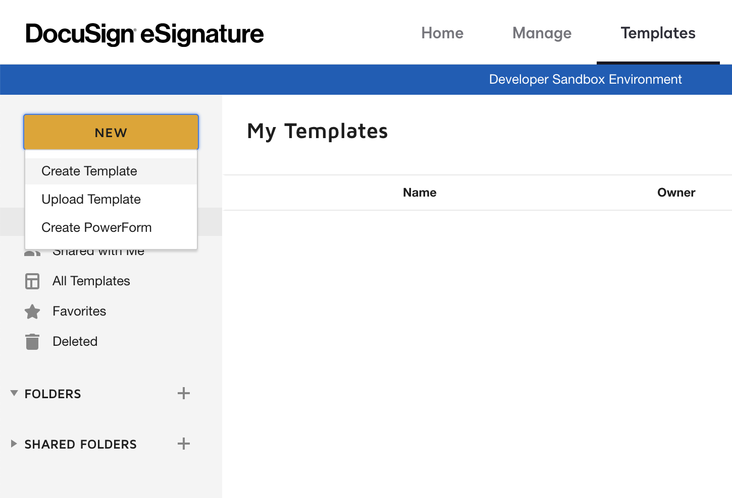 how to add a template to docusign