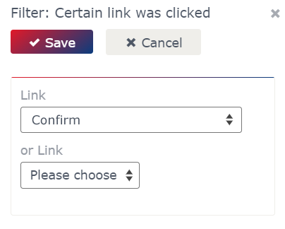 Filter Certain link was clicked Filter: Certain link was clicked
