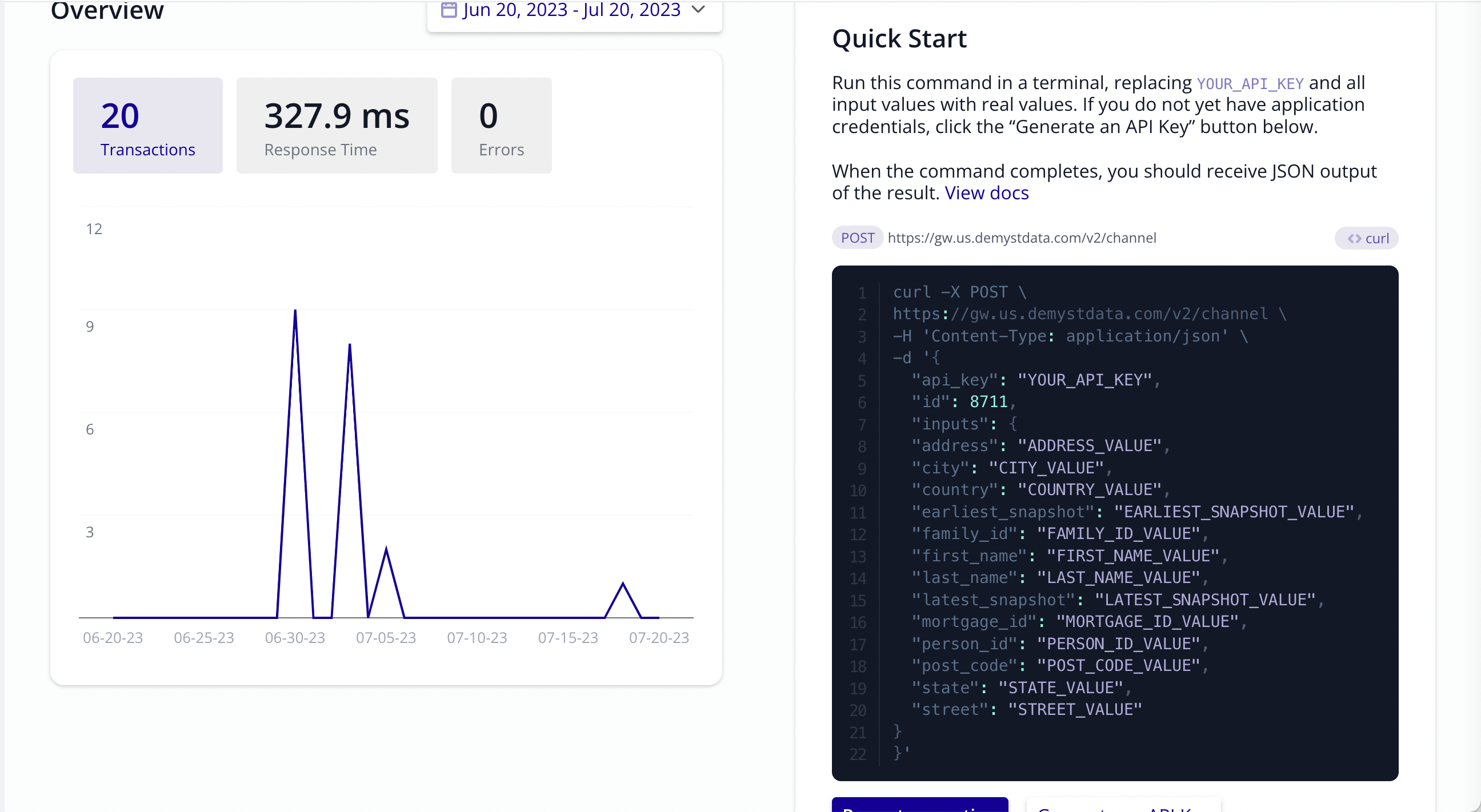 Quick Start in the overview section