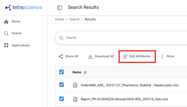 Edit attributes option